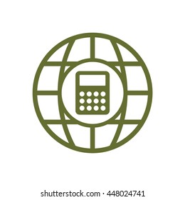 Calculator icon. Flat design.  