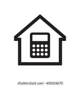 Calculator icon. Flat design.  