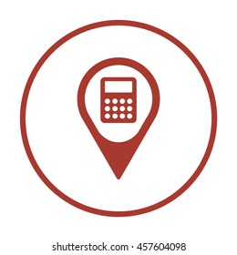 Calculator icon. Flat design.  