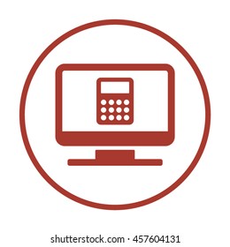 Calculator icon. Flat design.  