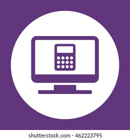 Calculator icon. Flat design.  