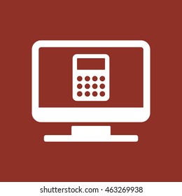 Calculator icon. Flat design.  
