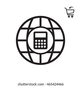 Calculator icon. Flat design.  