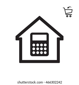 Calculator icon. Flat design.  