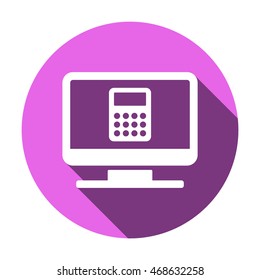 Calculator icon. Flat design.  