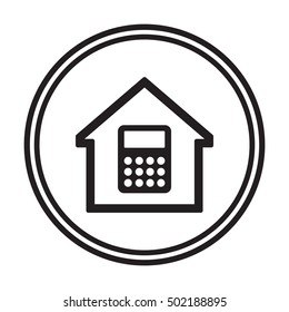 Calculator icon.  Flat design.  
