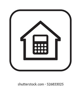 Calculator icon.  Flat design.  