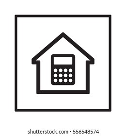 Calculator icon.  Flat design.  