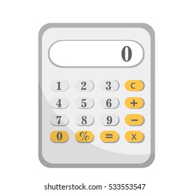 Calculator icon, flat design isolated on white background. Vector illustration, clip art