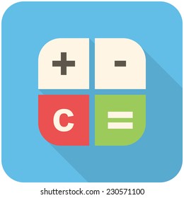 Calculator icon (flat design with long shadows)