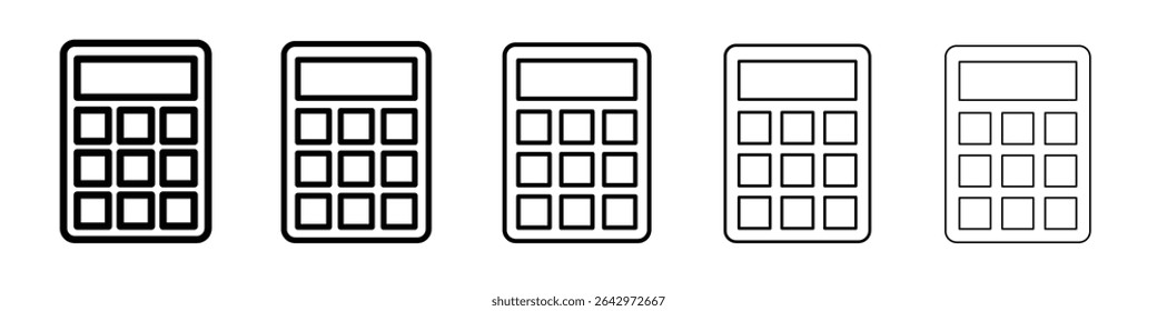 Ícone da calculadora Projeto plano em fundo isolado