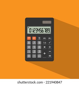 Calculator icon flat design with shadow