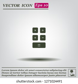 Calculator icon. Flat design style. Eps 10