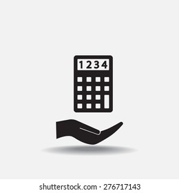 Calculator icon. Flat design style. Eps 10