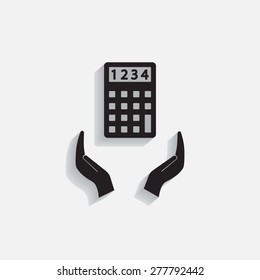 Calculator icon. Flat design style. Eps 10