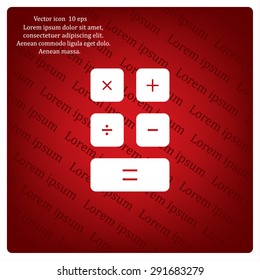 Calculator icon. Flat design style. Eps 10