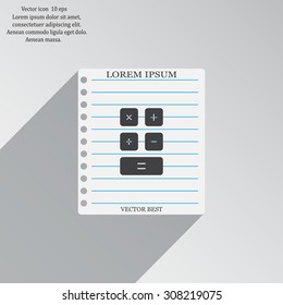 Calculator icon. Flat design style. Eps 10