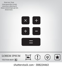 Calculator icon. Flat design style. Eps 10
