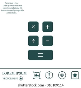 Calculator icon. Flat design style. Eps 10