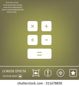 Calculator icon. Flat design style. Eps 10