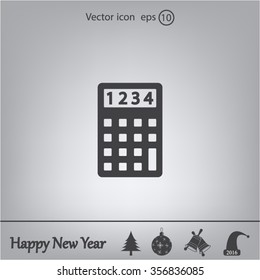 Calculator icon. Flat design style. Eps 10