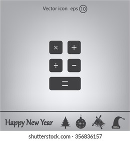Calculator icon. Flat design style. Eps 10