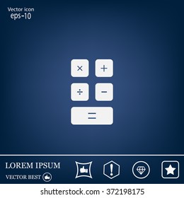 Calculator icon. Flat design style. Eps 10