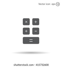 Calculator icon. Flat design style. Eps 10