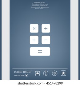 Calculator icon. Flat design style. Eps 10