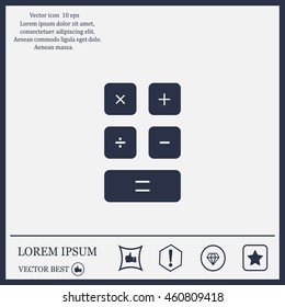 Calculator icon. Flat design style. Eps 10