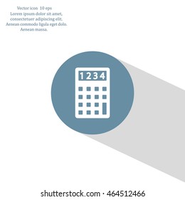 Calculator icon. Flat design style. Eps 10