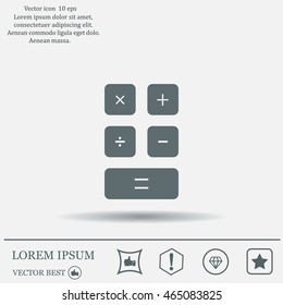Calculator icon. Flat design style. Eps 10