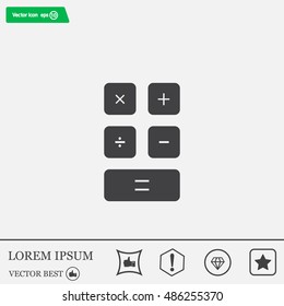 Calculator icon. Flat design style. Eps 10