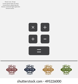 Calculator icon. Flat design style. Eps 10