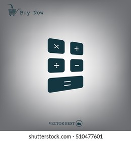 Calculator icon. Flat design style. Eps 10