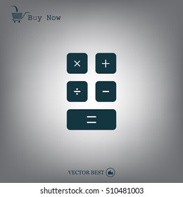 Calculator icon. Flat design style. Eps 10