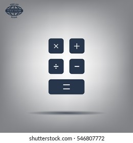 Calculator icon. Flat design style. Eps 10