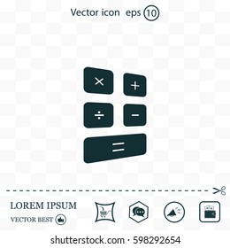 Calculator icon. Flat design style. Eps 10