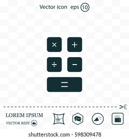 Calculator icon. Flat design style. Eps 10