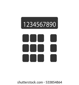 Calculator icon flat. Illustration isolated on white background. Vector grey sign symbol