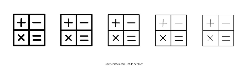 Calculator icon flat illustration set logo