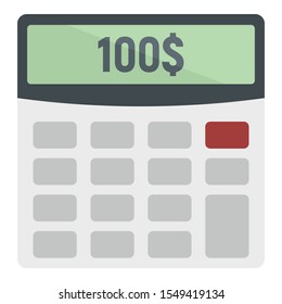 Calculator icon. Flat illustration of calculator vector icon for web design