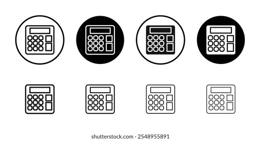 Calculator icon flat line symbol set.