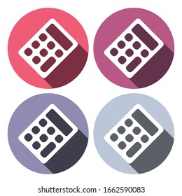 Calculator icon. Flat long shadow design. Back to school icons series.