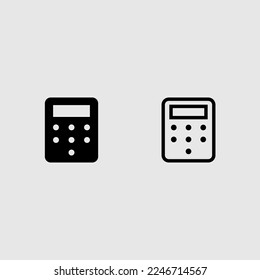 calculator icon flat and outline set isolated vector illustration