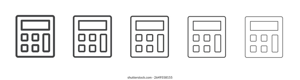 Icono de la calculadora logotipo de contorno simple plano