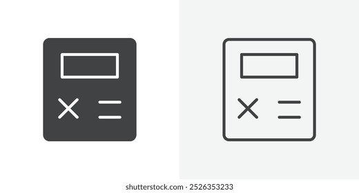 Calculator icon flat and simple set design