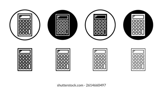 Calculator icon flat and simple set design
