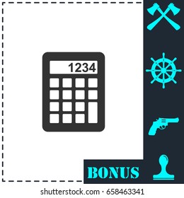 Calculator icon flat. Simple vector symbol and bonus icon