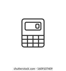 Calculator icon in flat style. Calculate vector illustration on white isolated background. Calculation business concept.